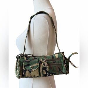 NEW! Small Camo Green & Brown Small Duffel Shoulder Bag